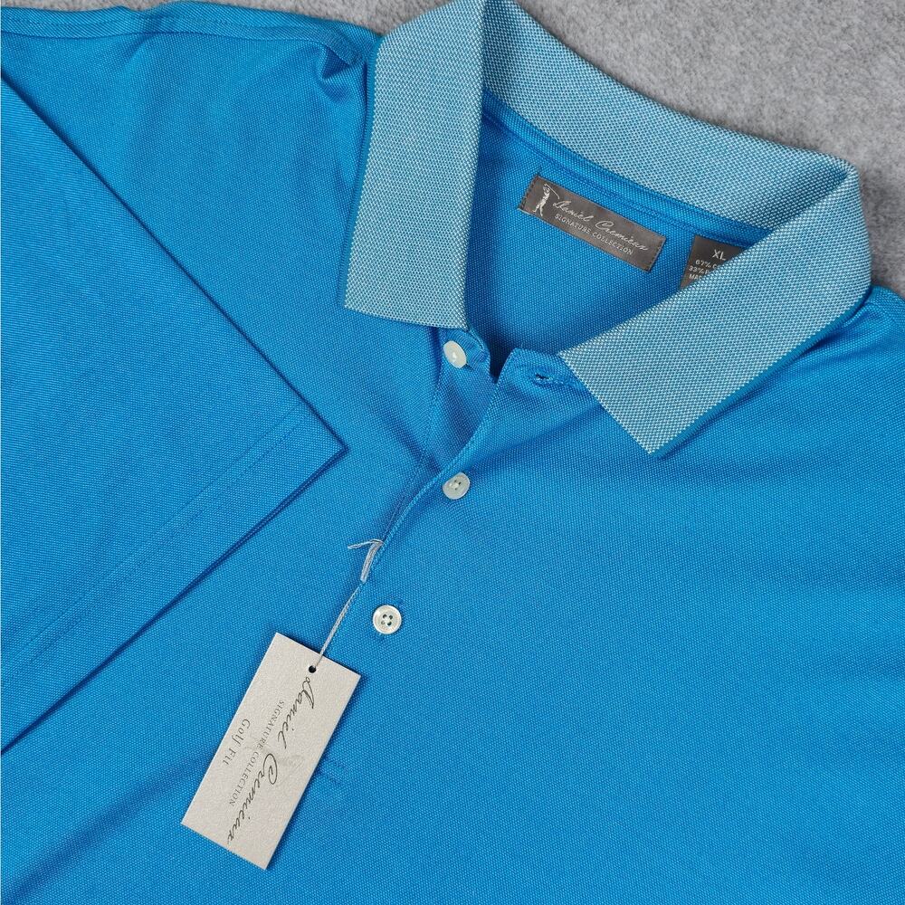 NWT Daniel Cremieux Mens XL Signature Collection Teal Blue Polo Shirt